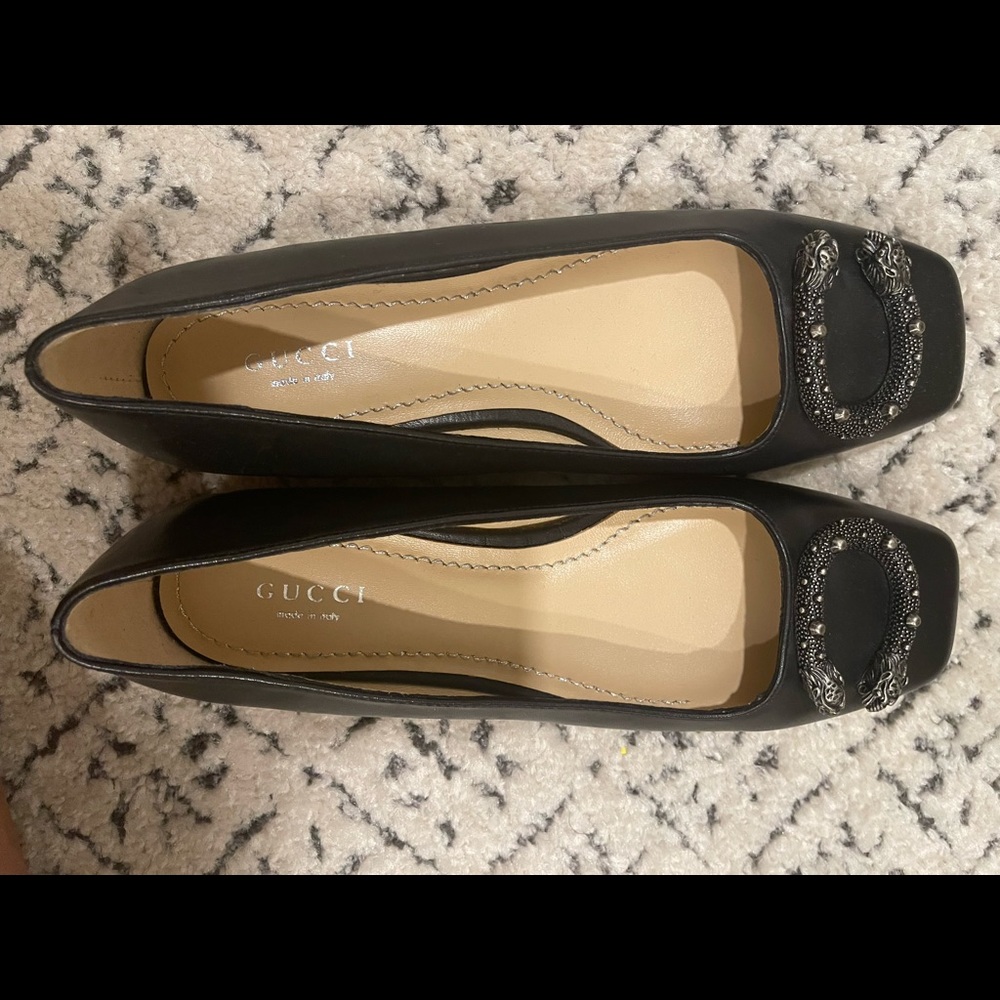 gucci dionysus flats black size 37